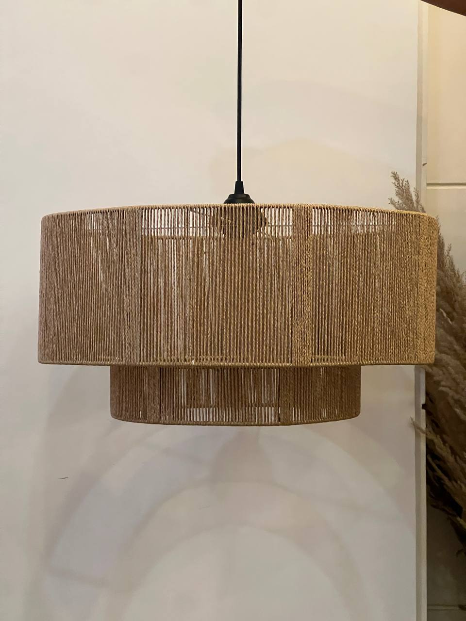 لوستر رافیا دو طبقه بزرگ قطر 50