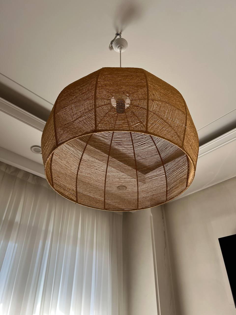 لوستر رافیا مدل نیم کره بزرگ قطر50